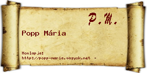 Popp Mária névjegykártya